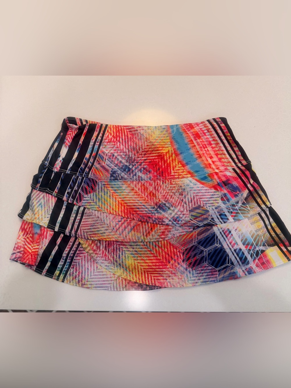 Lucky in Love Colorblock Chevron Mini Skirt in Bright Multicolor!EUC! Small